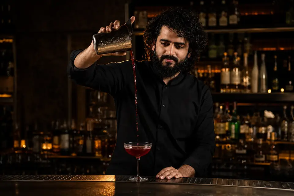 Mayur Marne developing a cocktail behind the bar