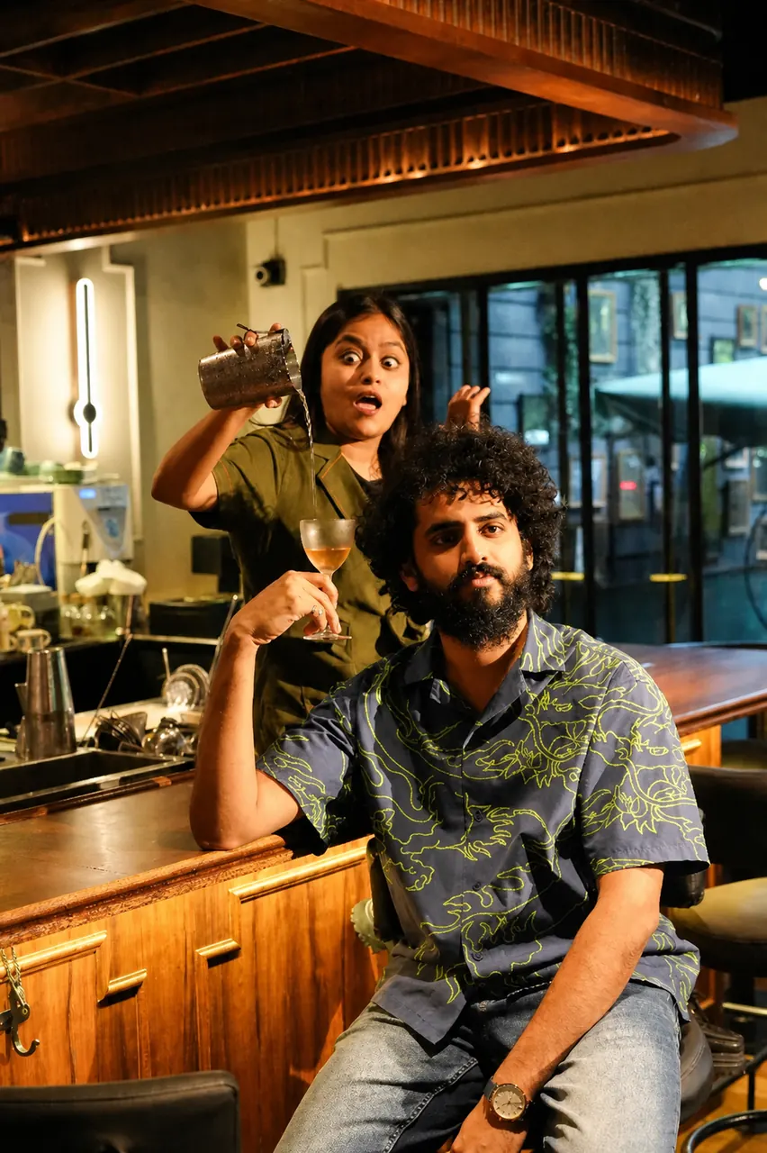 Mayur and his crew at the bar